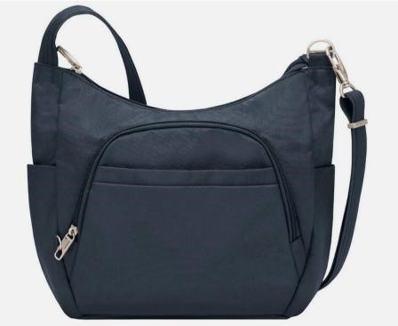 TRAVELON Anti-theft Bag Navy Blue Polyester. NB: Missing zipper.