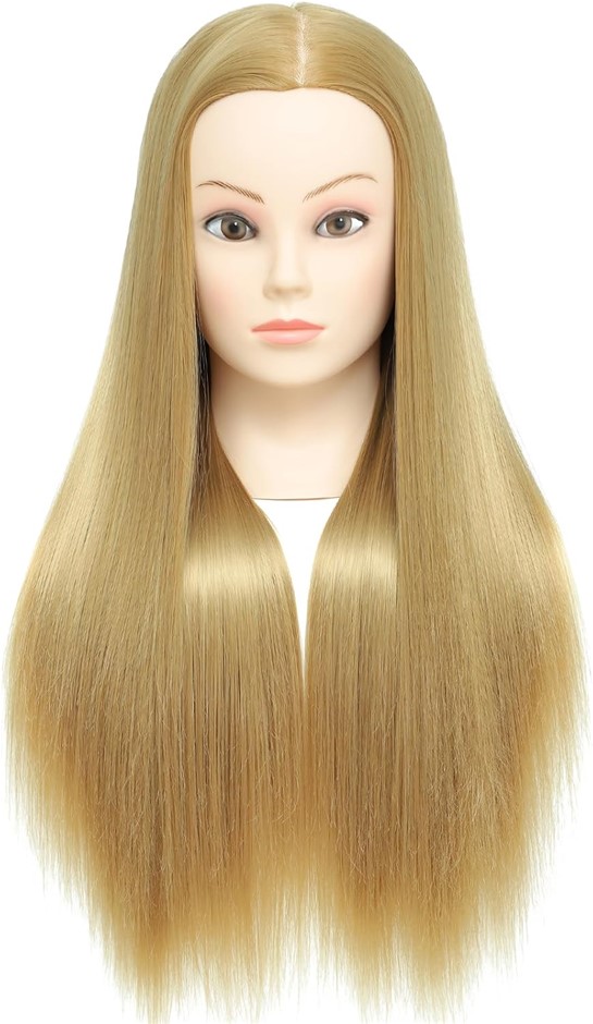 GENERIC 26-28'' Mannequin Head Synthetic Fiber Hair Styling Training Head D