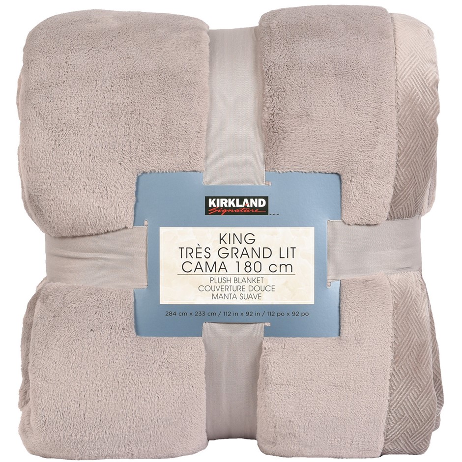 SIGNATURE Queen Grand Lit Cama Plush Blanket, 248cm x 233cm, Brown. NB: Not