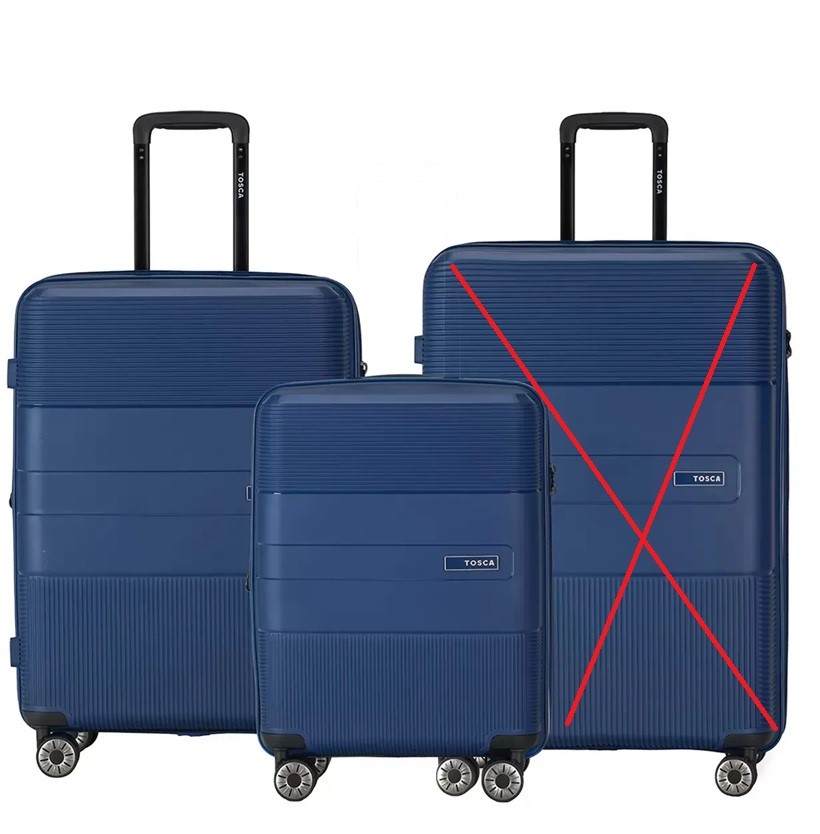 TOSCA Orion Luggage 2-Piece Set, Navy, Medium: 65cm, Small: 55cm. NB: Not i