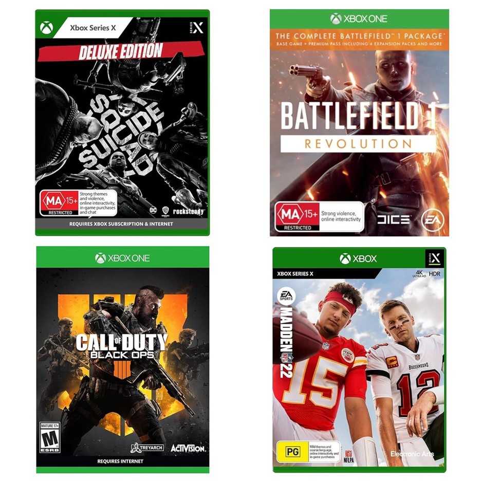 4 x SEALEDAssorted Games, RRP: -$149, Incl: 1 x Suicide Squad Kill The Just