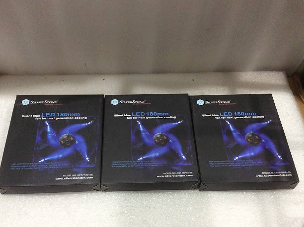 SilverStone SST-FN181-BL 180mm Blue LED Fan - New (Lot of 3)