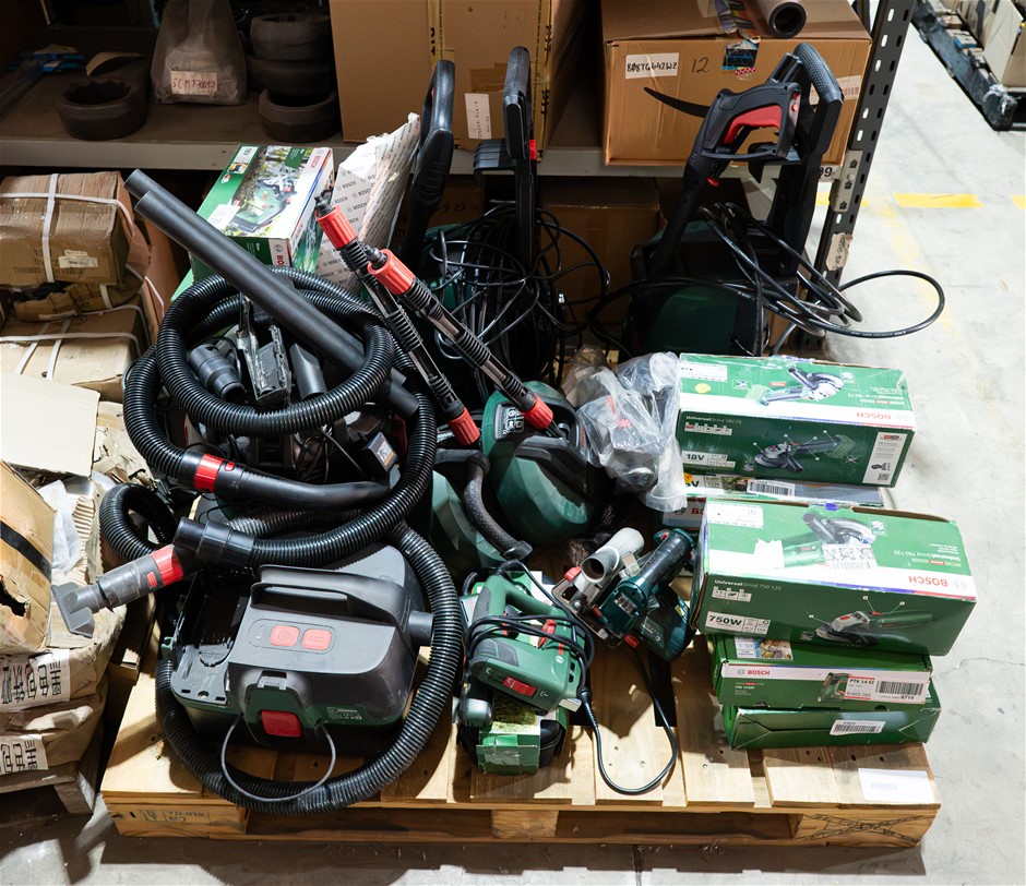 Pallet of Assorted BOSCH Power Tools. NB: Not Working, Has been use & Maybe