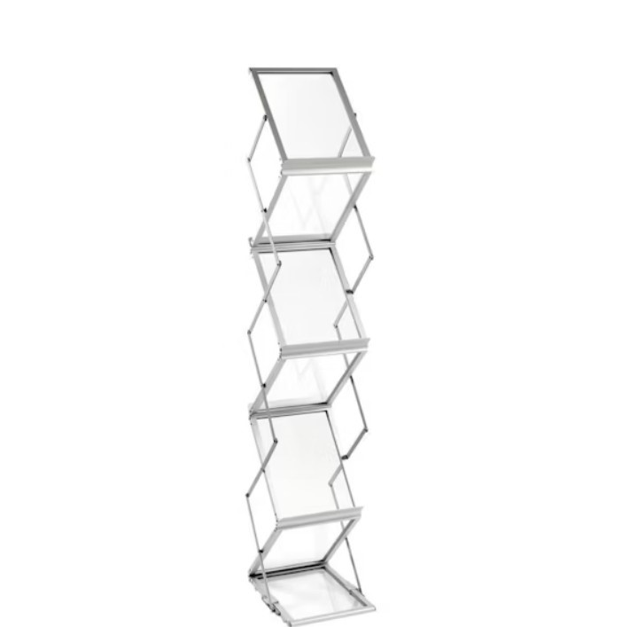 ESSELTE 6 Compartment Collapsible A4 Brochure Holder - Clear/Aluminium