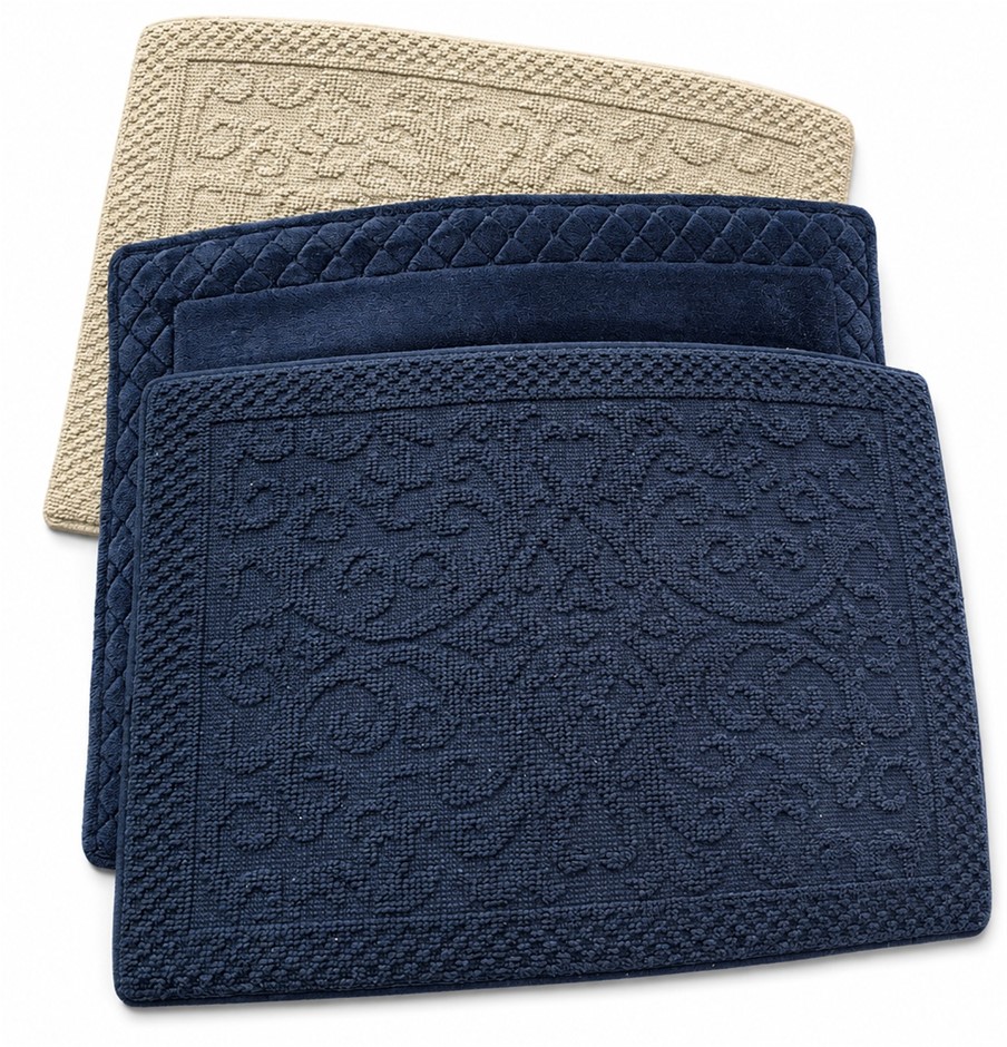 3 Pieces TOWN & COUNTRY LIVING Memory Foam Bath Rug, Assorted NB: photo as