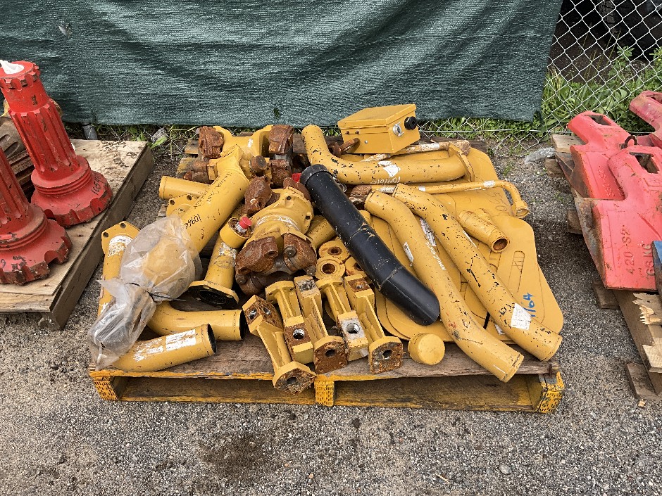<p>Pallet of mining and drilling components</p>