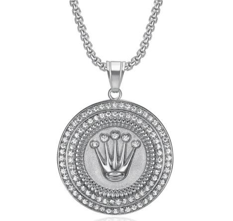 Pendant in 18k white Gold Plated-free chain
