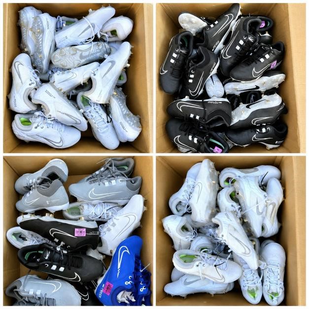 43 Pairs Assorted NIKE Softball Cleats – Mixed Colours & Styles, US Sizes 7