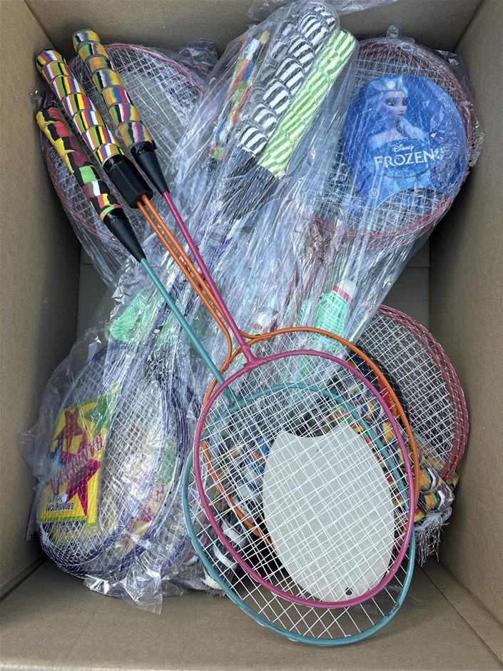 20 x Kids Novelty Badminton Sets with Shuttlecocks – Assorted Cartoon Chara
