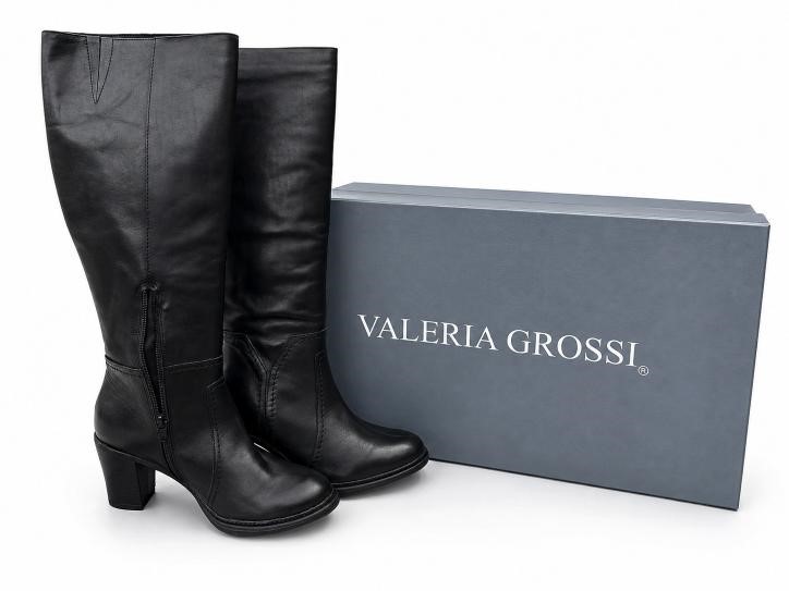 6 Pairs VALERIA GROSSI Callum Women’s Black High-Heel Knee-High Boots – Ass