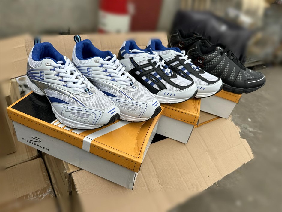 27 Pairs SCRIBBLER Athletic Sneakers: 9 Pairs Black + 18 Pairs White/Black