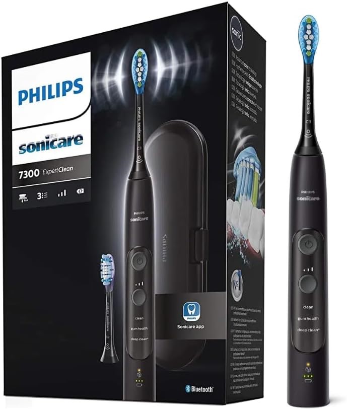PHILIPS Sonicare Expertclean 7300 Sonic Electric Toothbrush,Black,