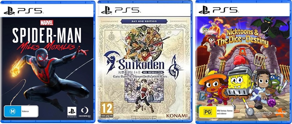 PS5 GAME BUNDLE: 1 x Marvel's Spider- Man Miles Morales, 1 x Suikoden I&II