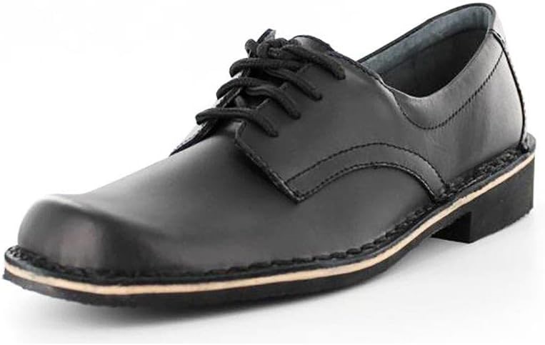 HARRISONS Kid's Indy Youth School Shoe, Size UK2M, Black Hi-Shine, 134393.