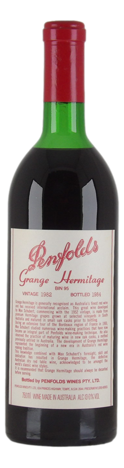 Penfolds Bin 95 Grange Hermitage 1982 (1x 750mL), SA.