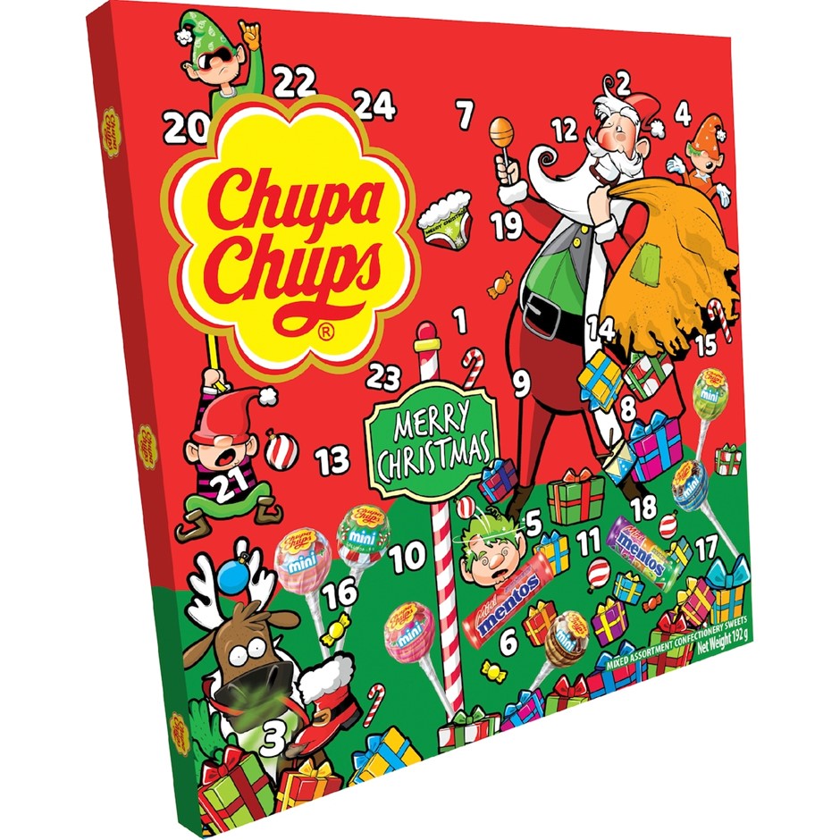 10 X Chupa Chups & Mentos Minis Mixed Assortment Advent Calendar 192g