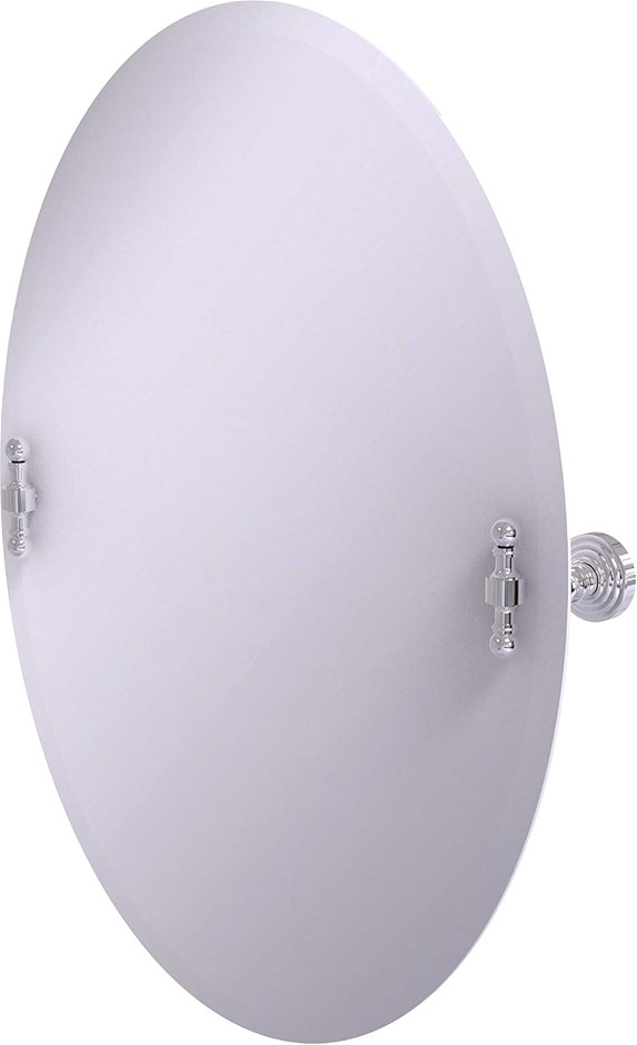 ALLIED BRASS Frameless Oval Tilt Mirror with Beveled Edge, RW-91-PC