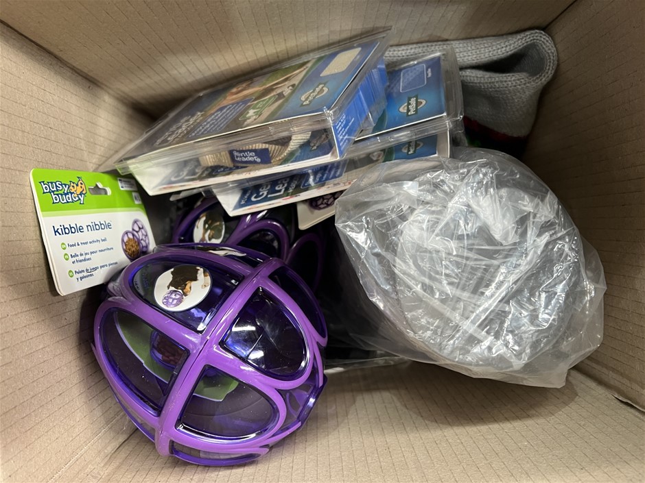 12 x Assorted Dog products; Incl. Toys, Collars, Vests & More. NB: Photo as
