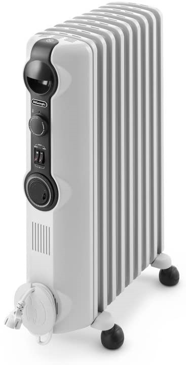 DELONGHI Radia S Portable Oil Column Heater, 2000W, White, Model TRRS0920T.