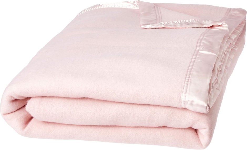 JASPA BLACK Australian Plain Wool Blanket Dusky Pink SB/DB