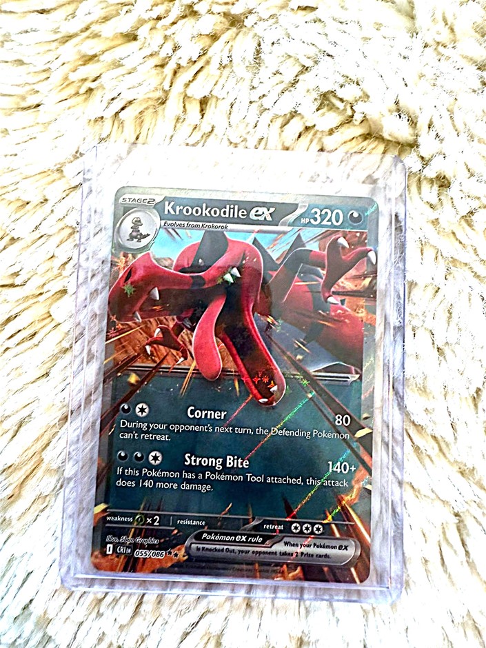 English Krookodile ex 055/086 Double Rare Pokémon Card.