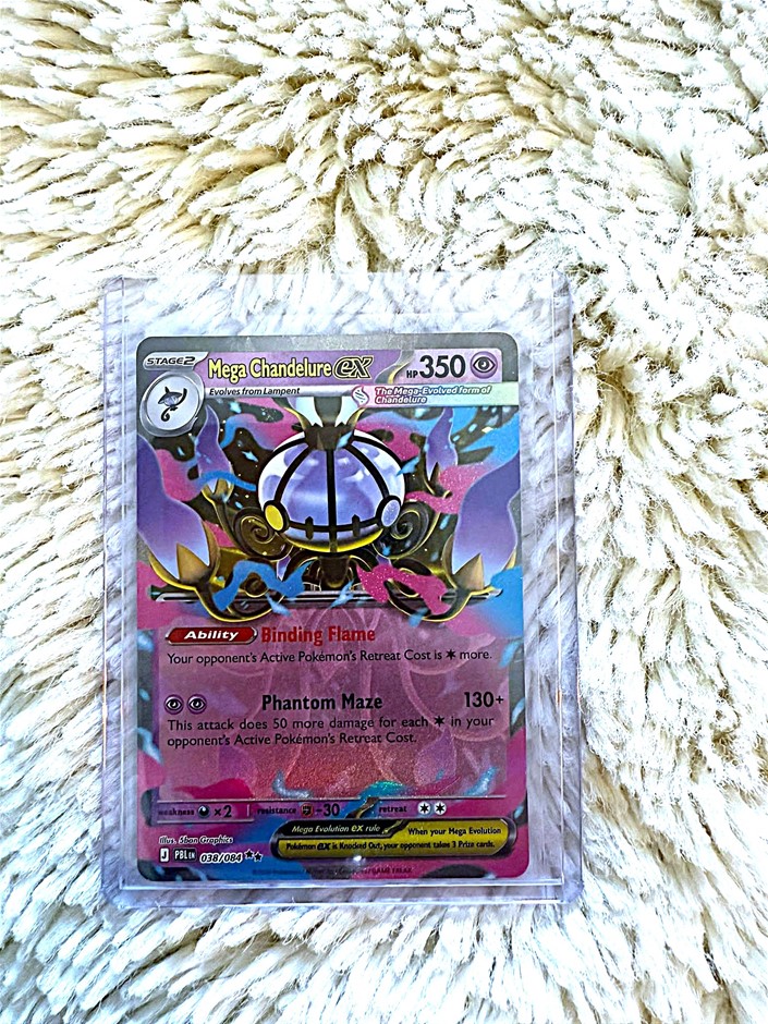 Mega Chandelure ex 038/084 Double Rare English Pokémon Card.