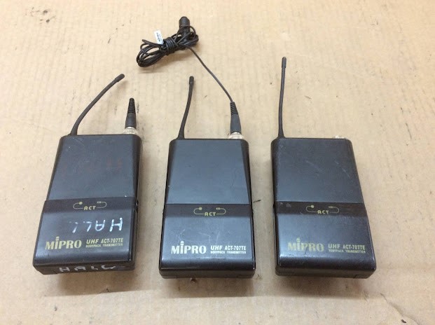 MIPRO ACT-707TE Wireless Bodypack Transmitter (Lot of 3)
