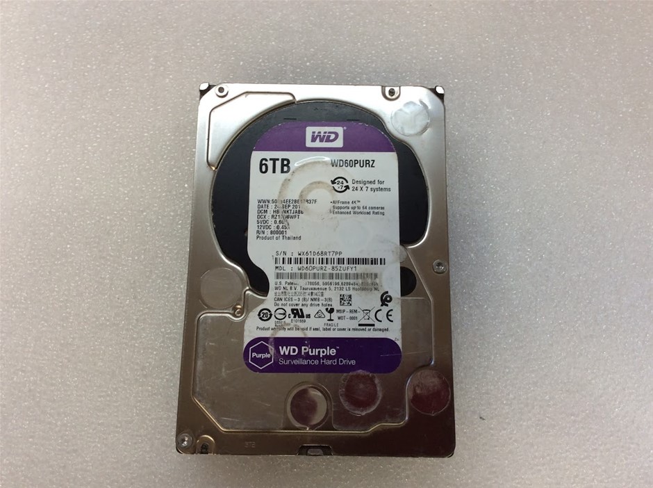 Western Digital WD60PURZ 6TB Surveillance Hard Drive