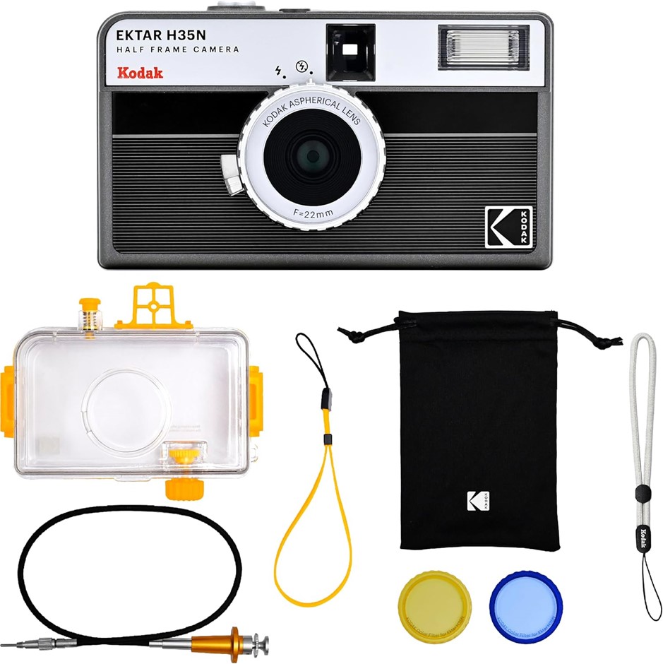 KODAK EKTAR H35N Half Frame Film Camera, 35mm, Reusable, Focus-Free, Bulb F