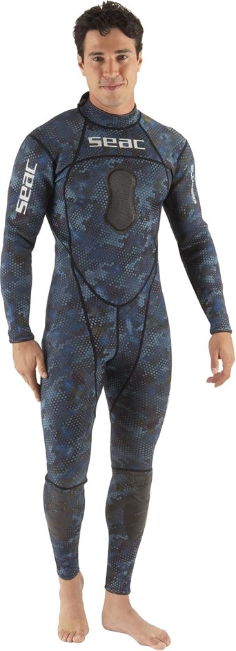 SEAC Blue Sea Men's 1.5mm One Piece Diving Suit Camo Blue, Medium NB: not i