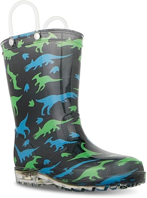 GROSBY Boy's Dino Bright Boot, Size 6 Little Kid, Navy, 402525. Buyers Not