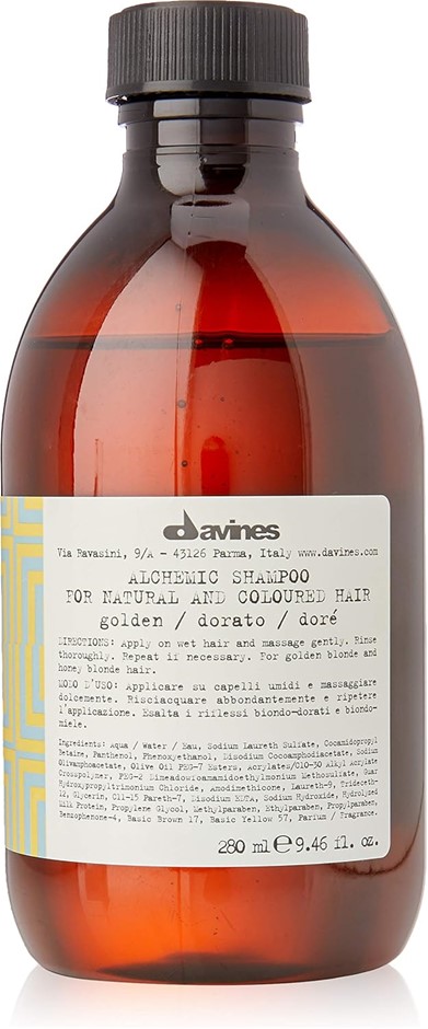 DAVINES Alchemic Shampoo, Golden, 280ml. Buyers Note - Discount Freight Ra