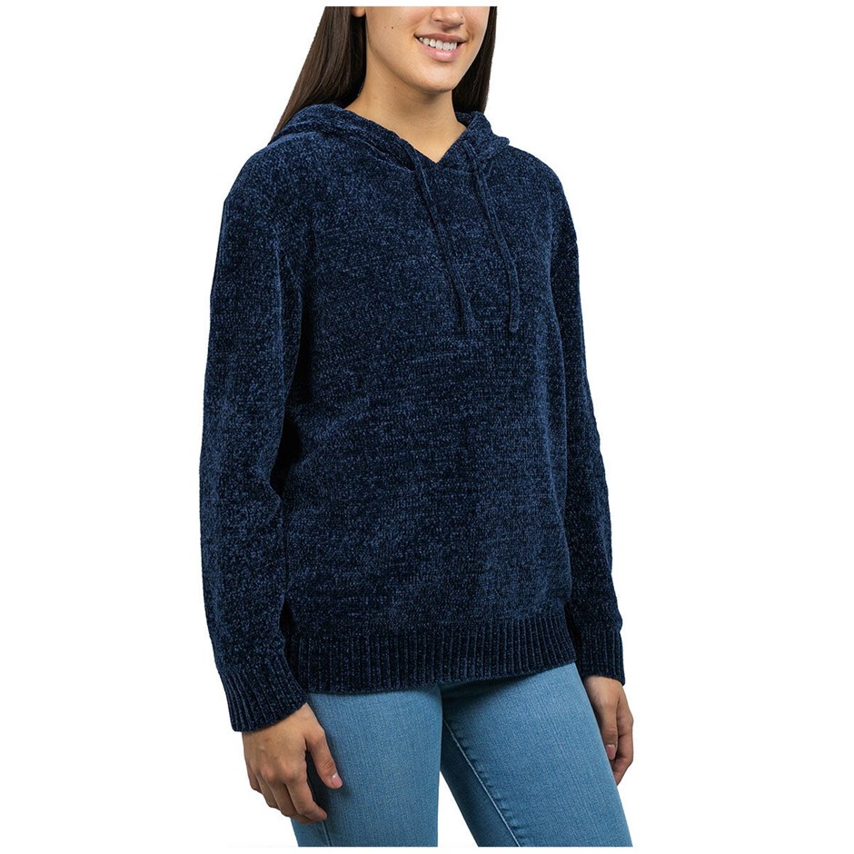 JACHS Women's Chenille Hoodie, Size L, Navy. Buyers Note - Discount Freigh