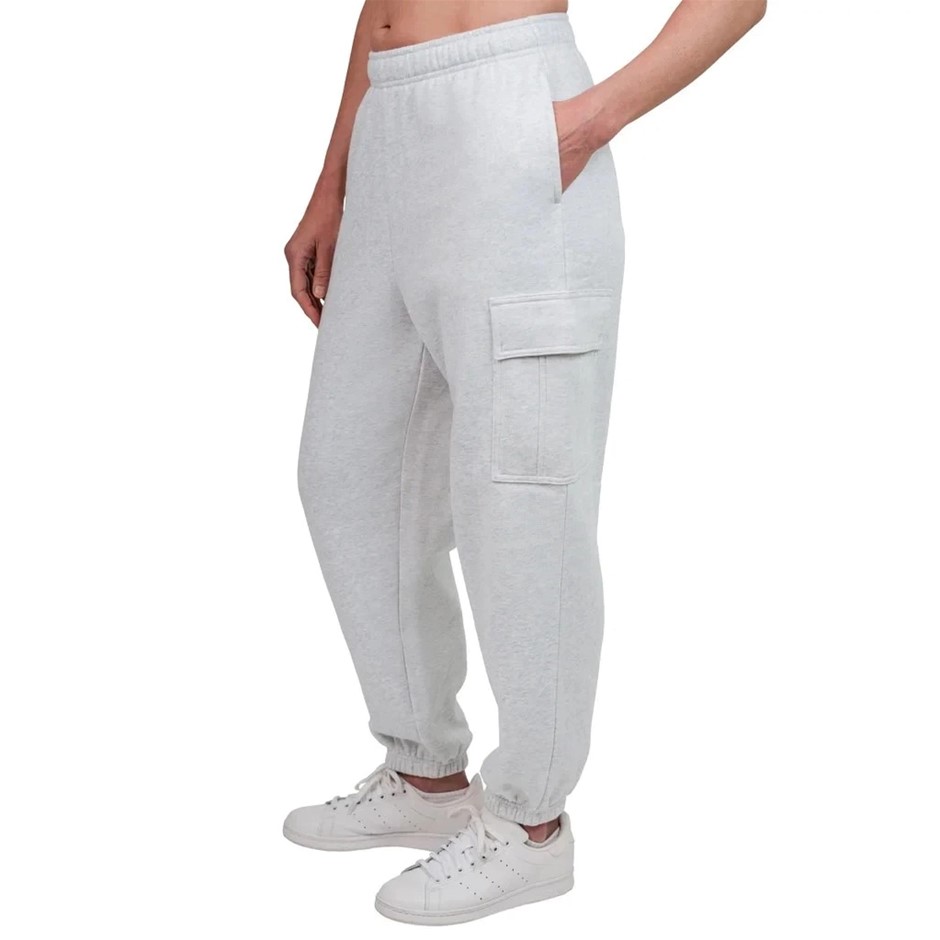 TUFF Women's Fleece Cargo Joggers, Size M, Cotton, White Marble. Buyers No