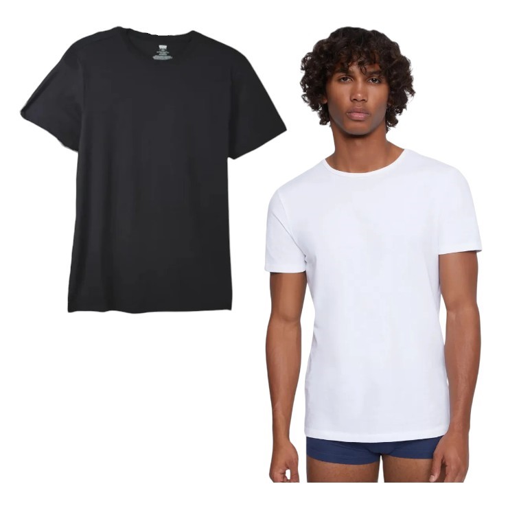 5 x LEVI'S Men's Crew Tees, Size S, 100% Cotton, Black & White, 217413. Bu