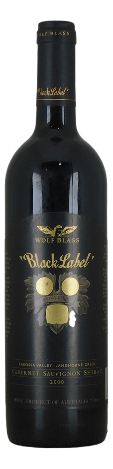 Wolf Blass Black Label Cabernet Shiraz 2000 (1 x 750mL), SA.