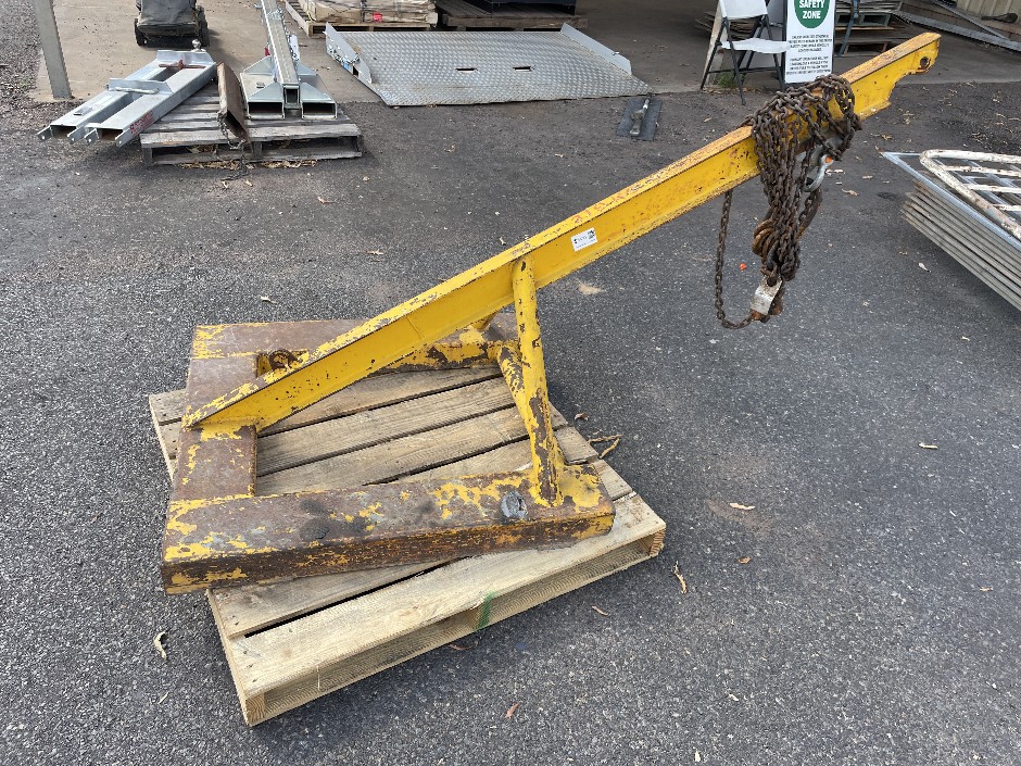 <p>Yellow Crane Jib with Block & tackle</p>