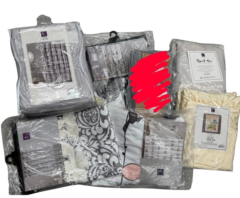 7x LUSH DECOR Assorted Curtains