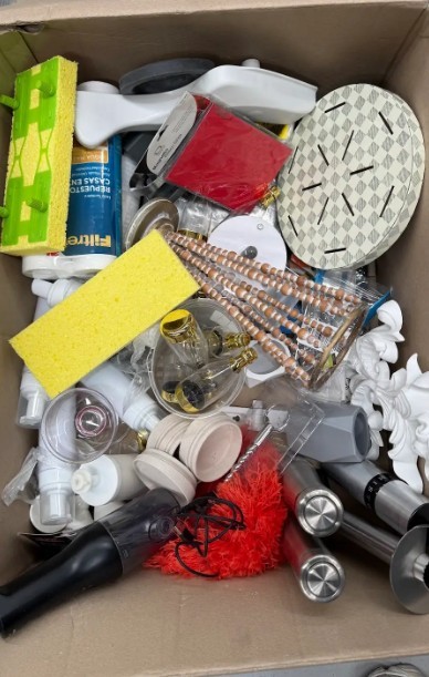 Assorted Homeware Items: Incl: Decorations, Shakers, Sponges, Empty Bottles
