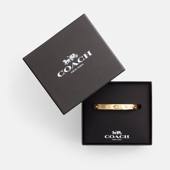 COACH Women's Signature C Logo Hinged Bangle Bracelet. NB: Shows signs of u