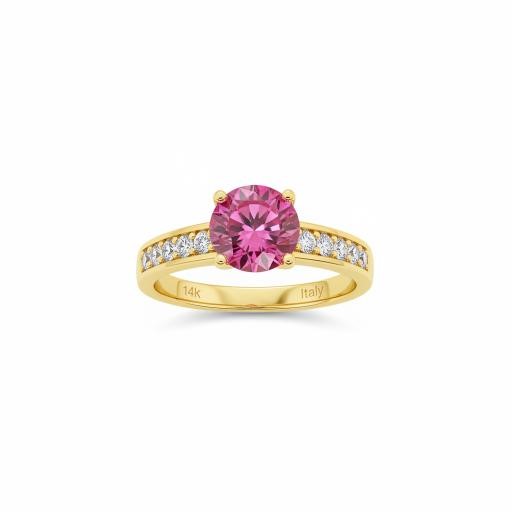14K/Italy 1.0ct Pink Yellow Gold Filled Ring(stamped)Warranty Quality-6US