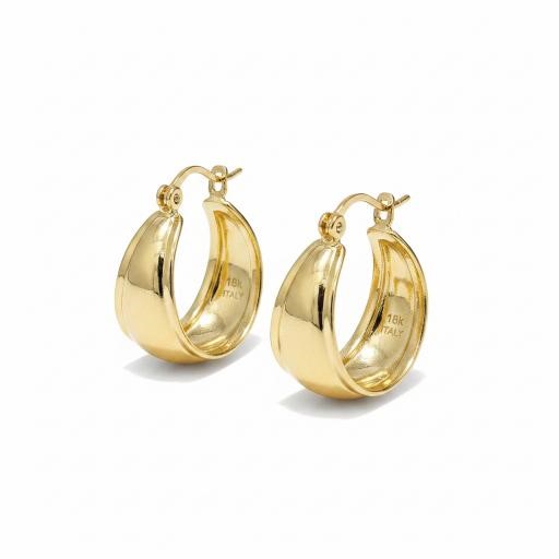 18K/Italy Yellow Gold Filled Earring -(stamped 18K/Italy)-Warranty Quality