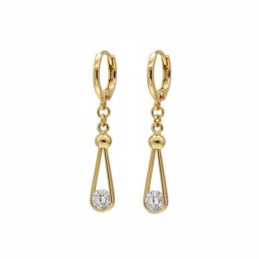 18K/Italy Yellow Gold Filled Earring -(stamped 18K/Italy)-Warranty Quality