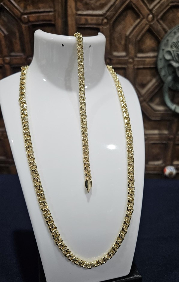 18K/Italy Set Chain and Bracelet -(stamped 18K/Italy)--Bonus Gift