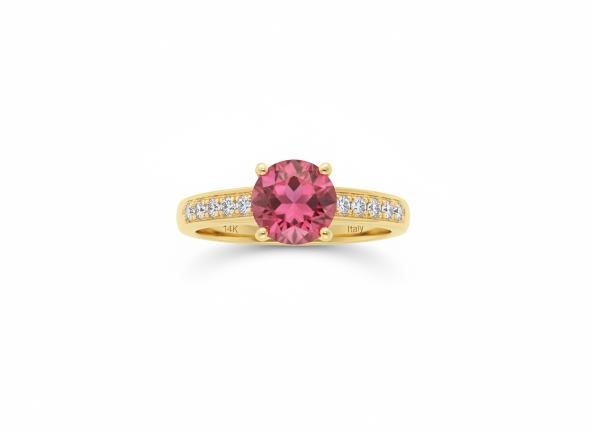 14K/Italy 1.0ct Ruby Stone Yellow Gold Filled Ring(stamped)-8US-Bonus Gift