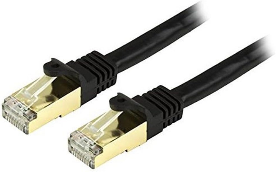 StarTech.com C6ASPAT35BK Cat6a Shielded Patch 35', Black, Snagless RJ45 Cab