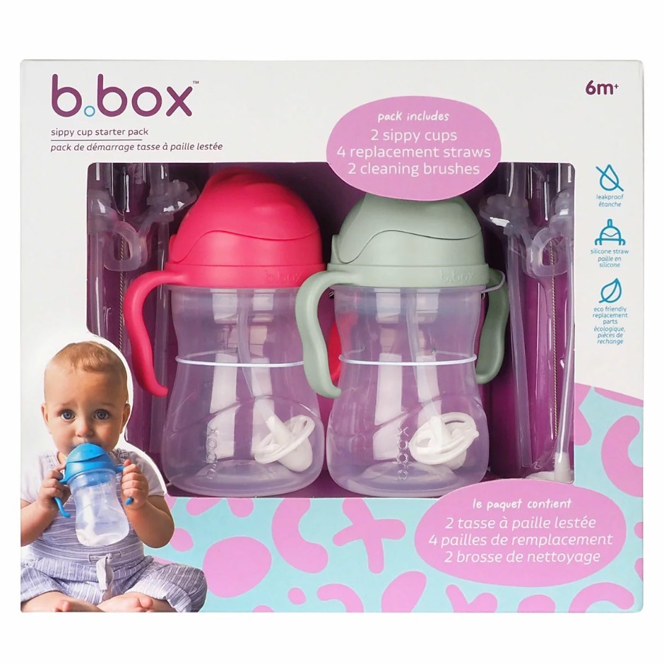 BBOX Sippy Cup 2-Piece, Rasberry & Sage. N.B: Not in original packaging & m