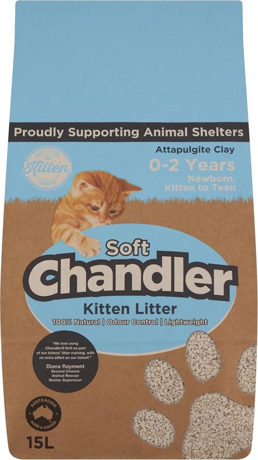 CHANDER Soft Kitten Litter (Australian Natural Attapulgite Clay), 15L. NB: