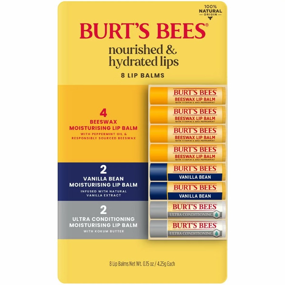 2 x BURT'S BEES 8-Piece Lip Balm Packs.