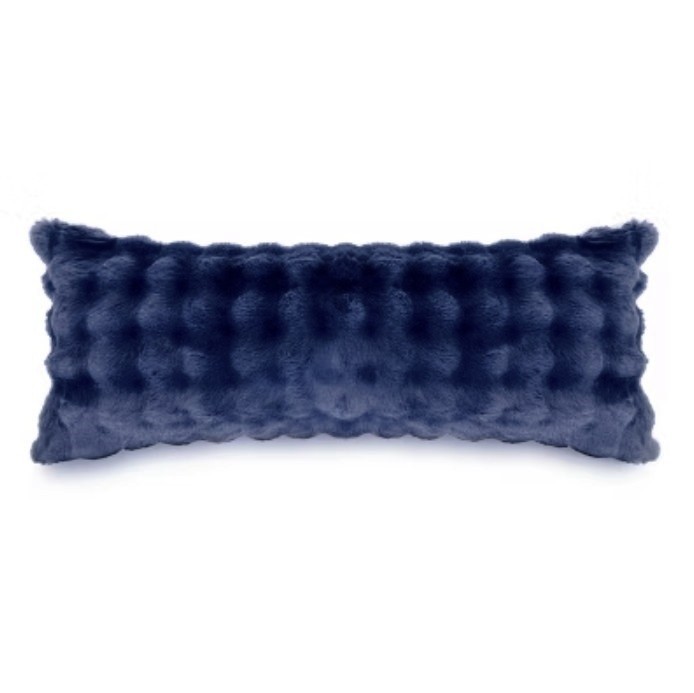 HOUSE & HOME by Lynda Reeves Luxe Faux Fur Bubble Body Pillow, Navy.